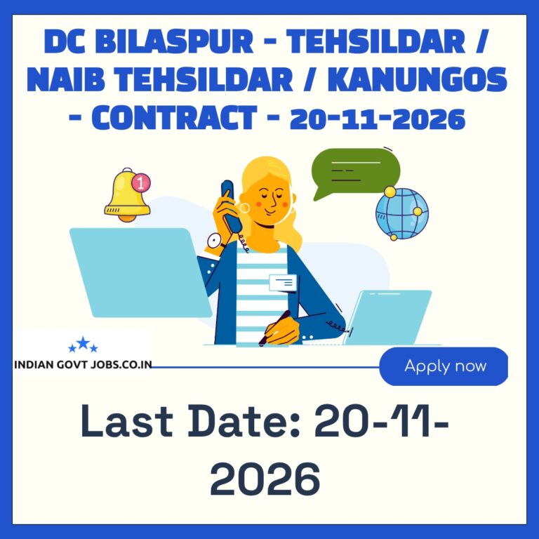 DC Bilaspur Tehsildar Recruitment 2026