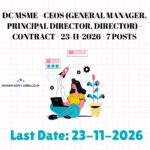 DC MSME General Manager Recruitment 2026