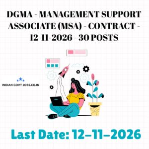 DGMA Management Support Associate (MSA) Recruitment 2026