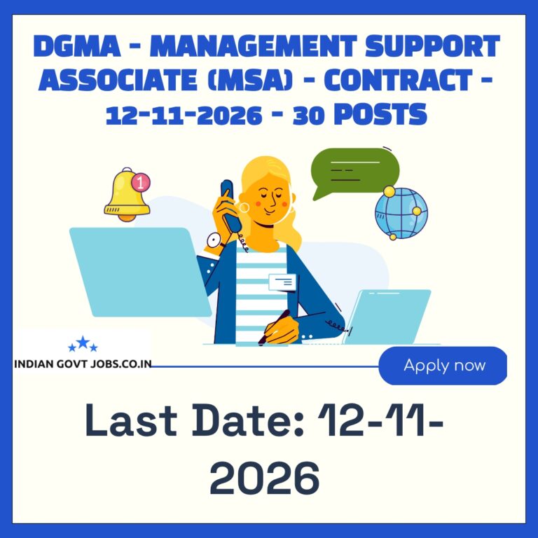 DGMA Management Support Associate (MSA) Recruitment 2026