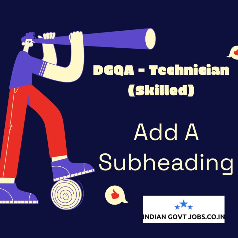 DGQA Technician (Skilled) Recruitment 2026