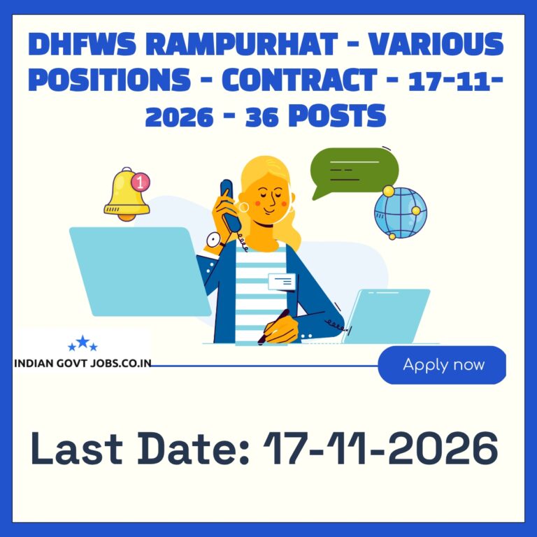 DHFWS Rampurhat Medical Officer -AYUSH (MHT) Recruitment 2026