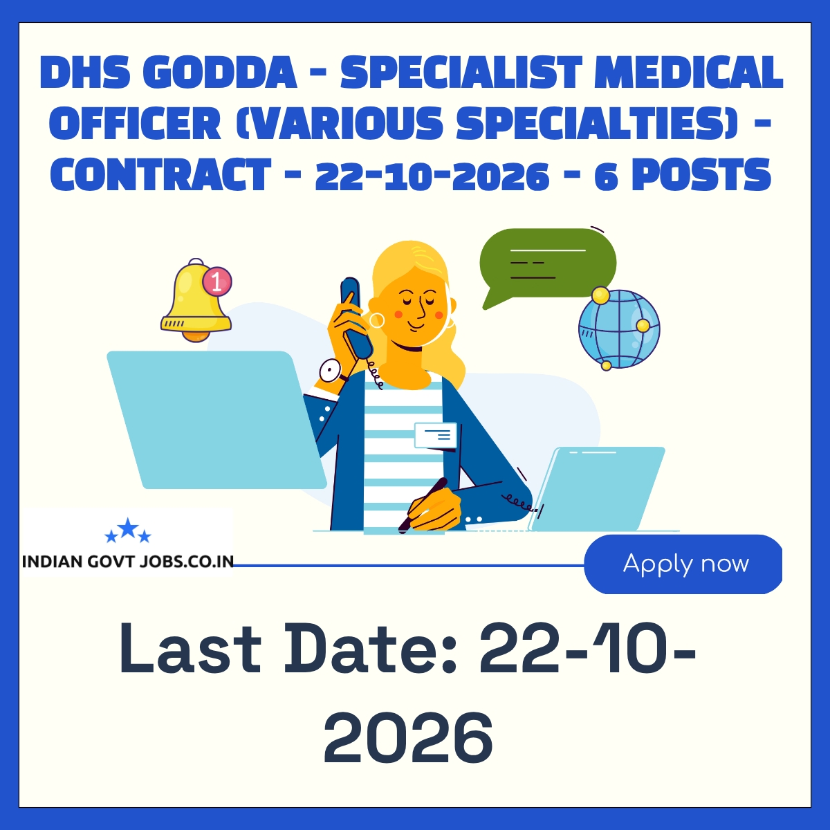 DHS Godda Specialist Medical Officer - Psychiatrist Recruitment 2026