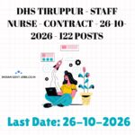 DHS Tiruppur Staff Nurse Recruitment 2026