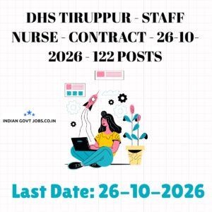 DHS Tiruppur Staff Nurse Recruitment 2026