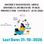 District Magistrate, Arwal (District Law Branch) Public Prosecutor Recruitment 2026