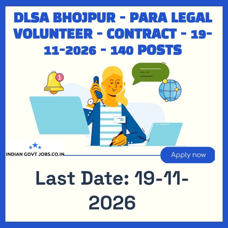 DLSA Bhojpur Para Legal Volunteer Recruitment 2026
