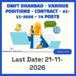 DMFT Dhanbad Medical Officer (NRHM + NUHM) Recruitment 2026