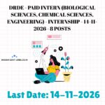 DRDE Paid Intern (Biological Sciences) Recruitment 2026