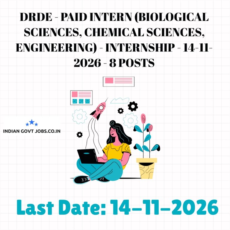 DRDE Paid Intern (Biological Sciences) Recruitment 2026