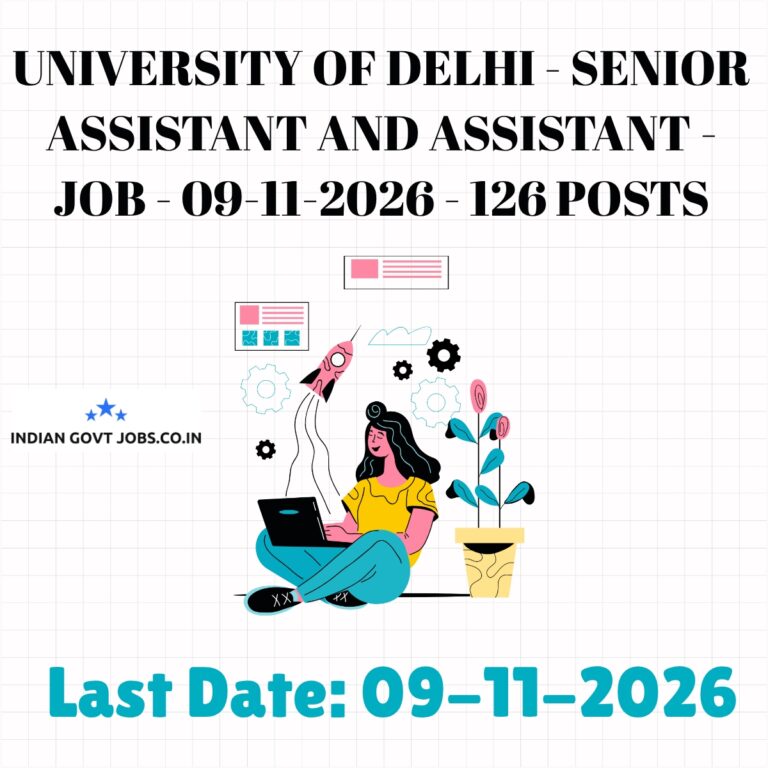 DU Senior Assistant Recruitment 2026