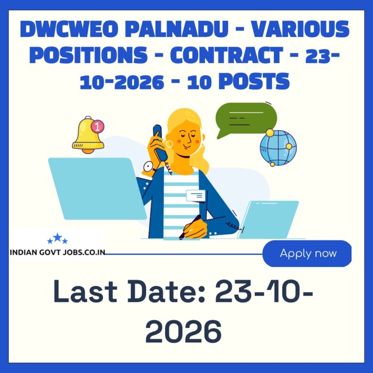 DWCWEO Palnadu Asst. cum Data Entry Operator - DCPU Recruitment 2026