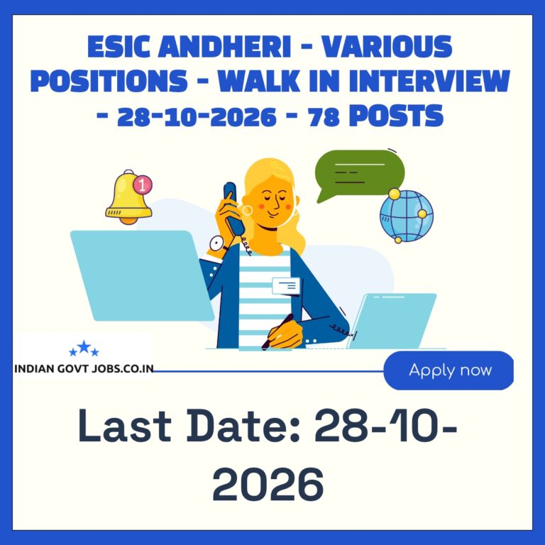 ESIC Andheri Professor Recruitment 2026