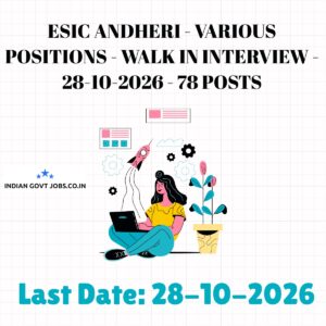 ESIC Andheri Professor Recruitment 2026