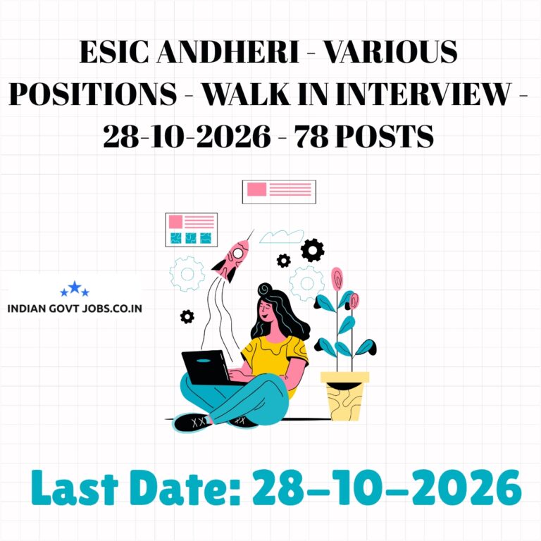 ESIC Andheri Professor Recruitment 2026
