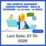 ESIC Hospital Sahibabad Super Specialist (Medicine Oncology) Recruitment 2026