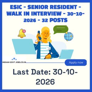 ESIC Senior Resident Recruitment 2026
