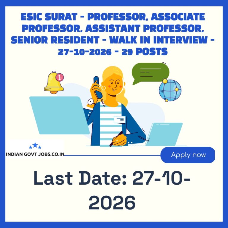 ESIC Surat Professor Recruitment 2026