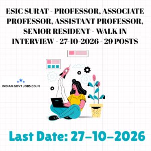 ESIC Surat Professor Recruitment 2026