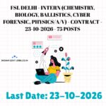 FSL Delhi Intern (Chemistry) Recruitment 2026
