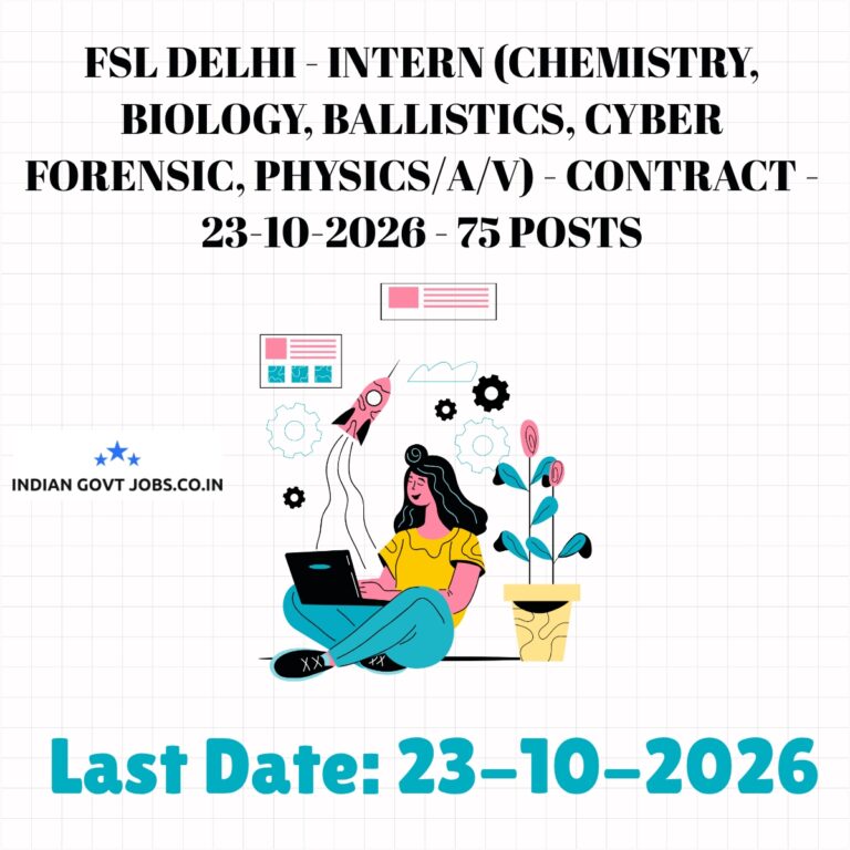 FSL Delhi Intern (Chemistry) Recruitment 2026