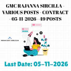 GMC Rajanna Sircilla Nursing Officer (Staff Nurse) (Blood Bank) Recruitment 2026