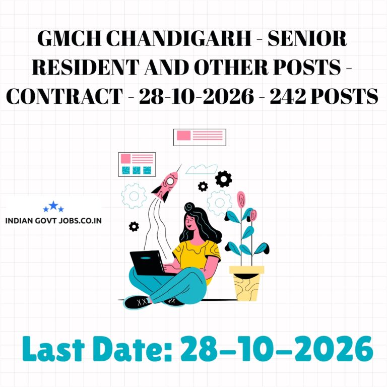 GMCH Chandigarh Senior Residents Recruitment 2026