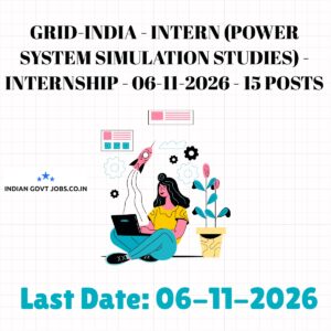 GRID-INDIA Intern (Power System Simulation Studies) Recruitment 2026