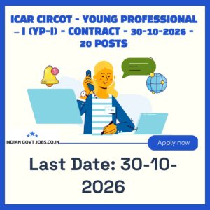 ICAR CIRCOT Young Professional – I (YP-I) Recruitment 2026