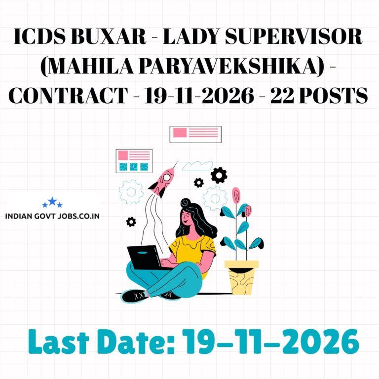 ICDS Buxar Lady Supervisor (Mahila Paryavekshika) Recruitment 2026