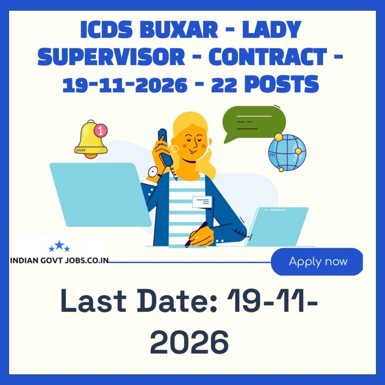 ICDS Buxar Lady Supervisor Recruitment 2026