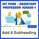 IIIT Pune Assistant Professor Recruitment 2026