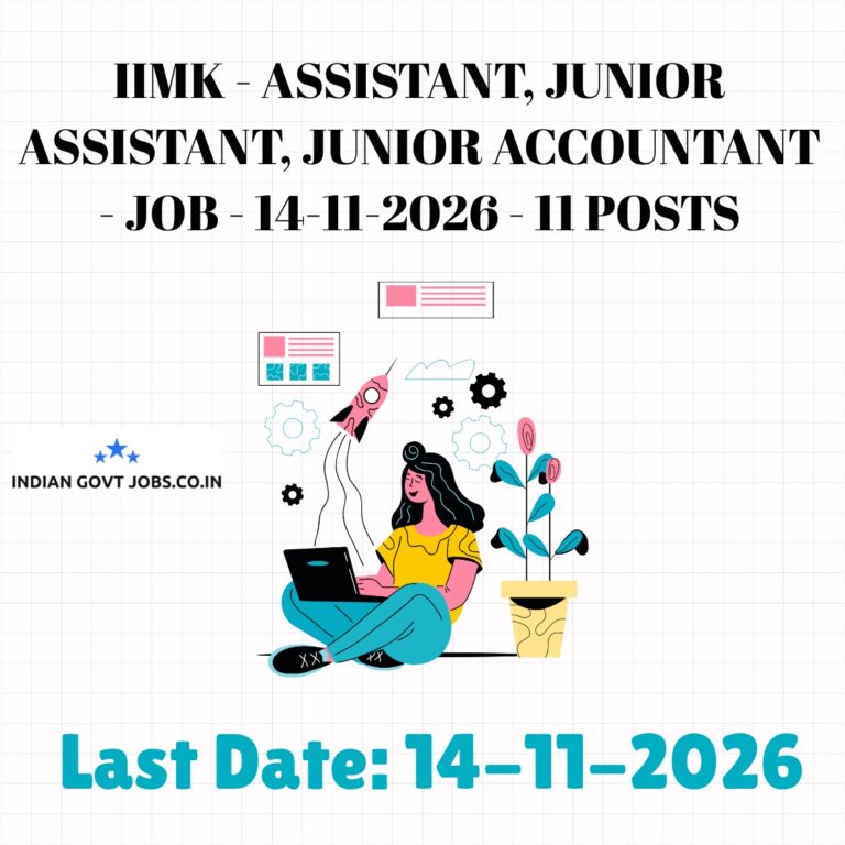 IIMK Assistant Recruitment 2026