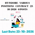 IIT Indore Junior Assistant (R&D and Purchase Section) Recruitment 2026