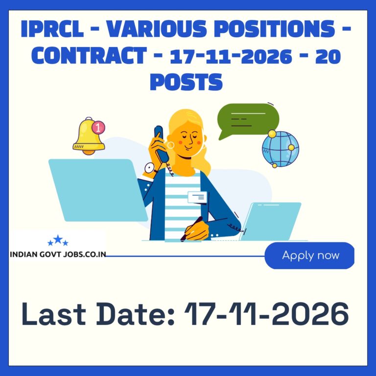 IPRCL Dy. General Manager (Projects) Recruitment 2026