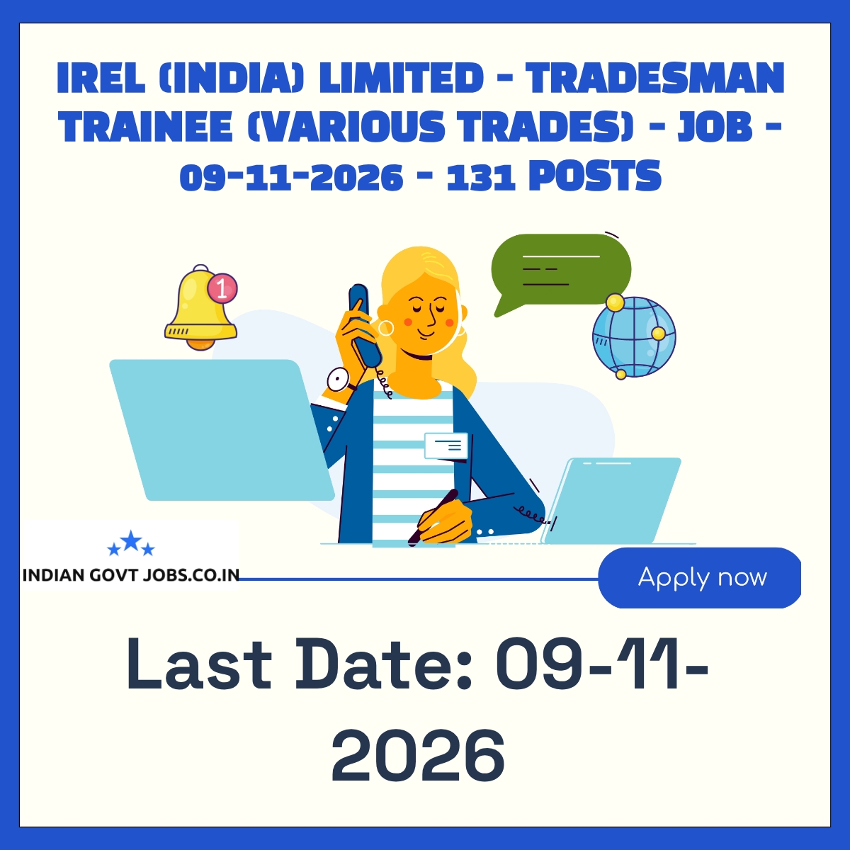 IREL Tradesman Trainee (Fitter) Recruitment 2026