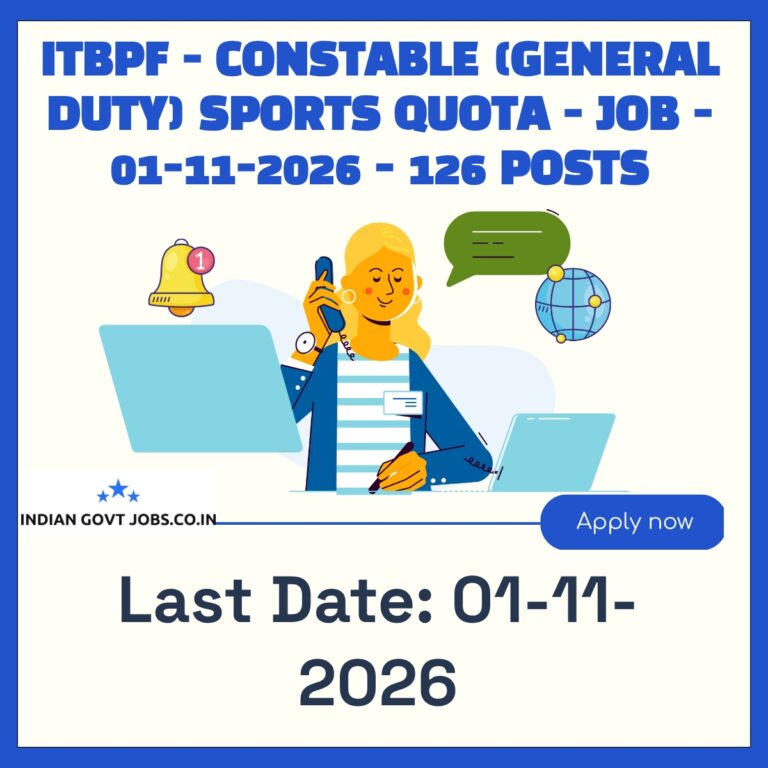 ITBPF Constable (General Duty) Recruitment 2026