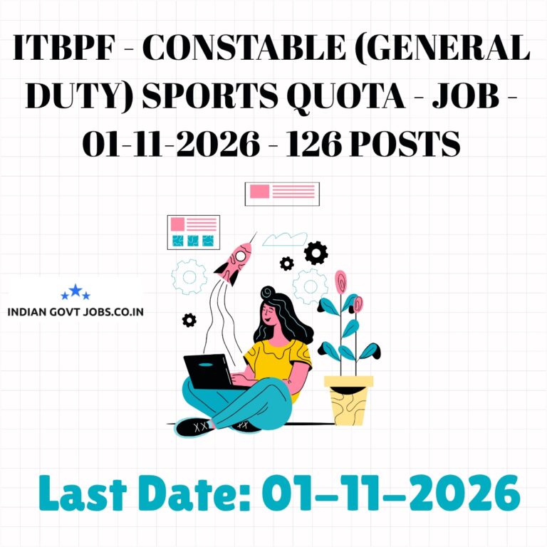 ITBPF Constable (General Duty) - Sports Quota Recruitment 2026