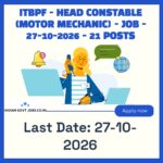 ITBPF Head Constable (Motor Mechanic) Recruitment 2026