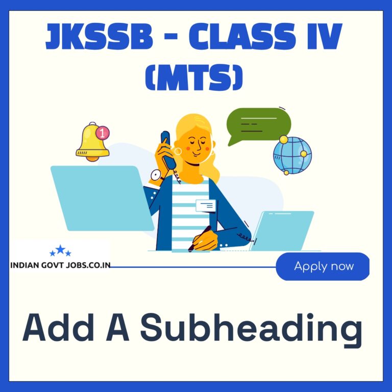 JKSSB Class-IV (MTS) Recruitment 2026