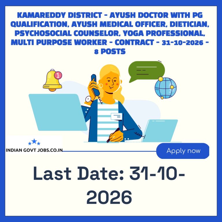 Kamareddy District AYUSH Doctor with PG Qualification Recruitment 2026