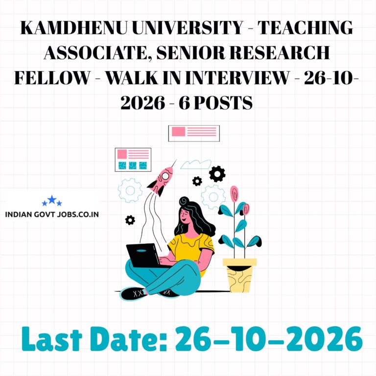 Kamdhenu University Teaching Associate Recruitment 2026