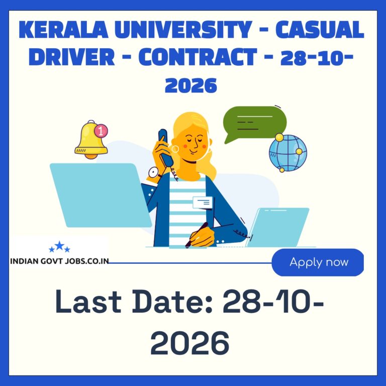 Kerala University Casual Driver Recruitment 2026