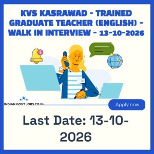 KVS Kasrawad Trained Graduate Teacher (English) Recruitment 2026