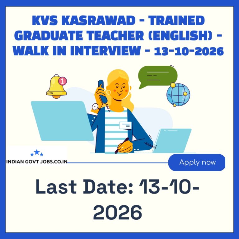 KVS Kasrawad Trained Graduate Teacher (English) Recruitment 2026