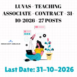 LUVAS Teaching Associate Recruitment 2026