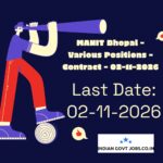 MANIT Bhopal Professor of Practice Recruitment 2026