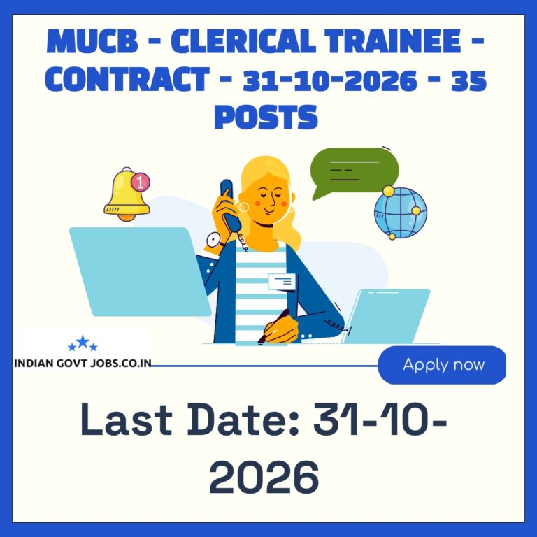 MUCB Clerical Trainee Recruitment 2026
