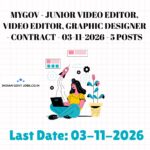 MyGov Junior Video Editor Recruitment 2026