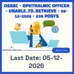 OSSSC Ophthalmic Officer Recruitment 2026